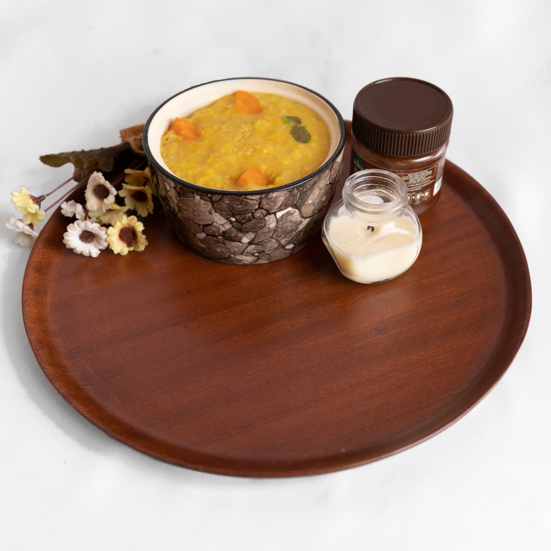 Natives Round Tray Mahogany - Eco-Friendly Round Wood Tray - Handmade for Modern Home Decor & Practical Use