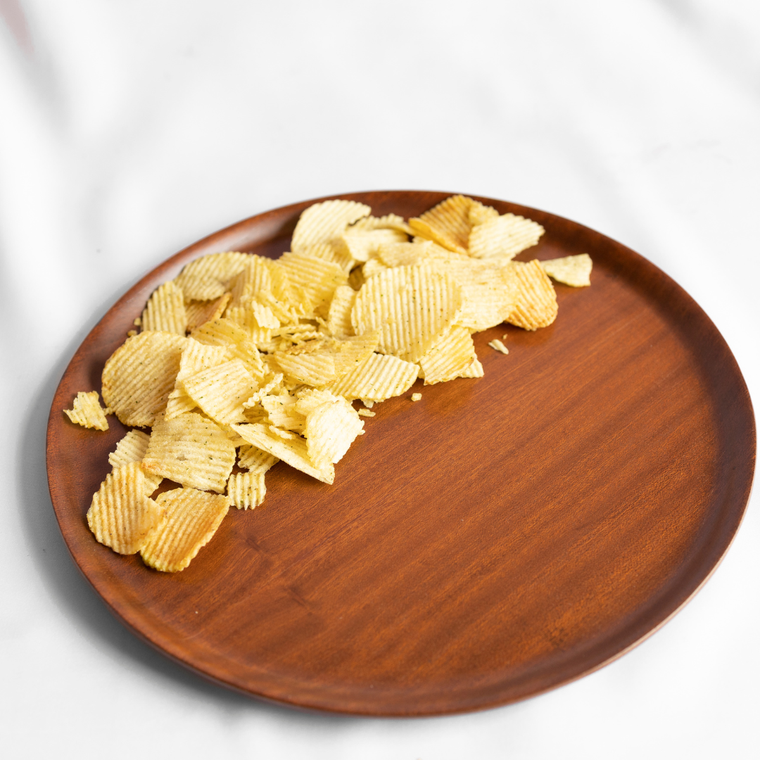 Natives Round Tray Mahogany - Eco-Friendly Round Wood Tray - Handmade for Modern Home Decor & Practical Use