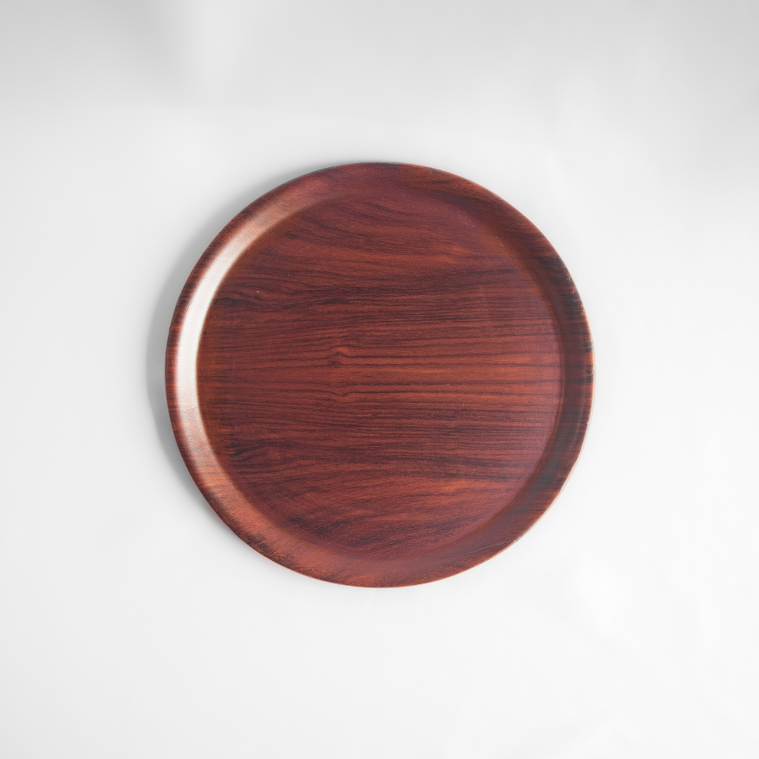 Natives Round Tray Rosewood - Natural Wood Round Serving Tray - Durable & Stylish for Everyday Use