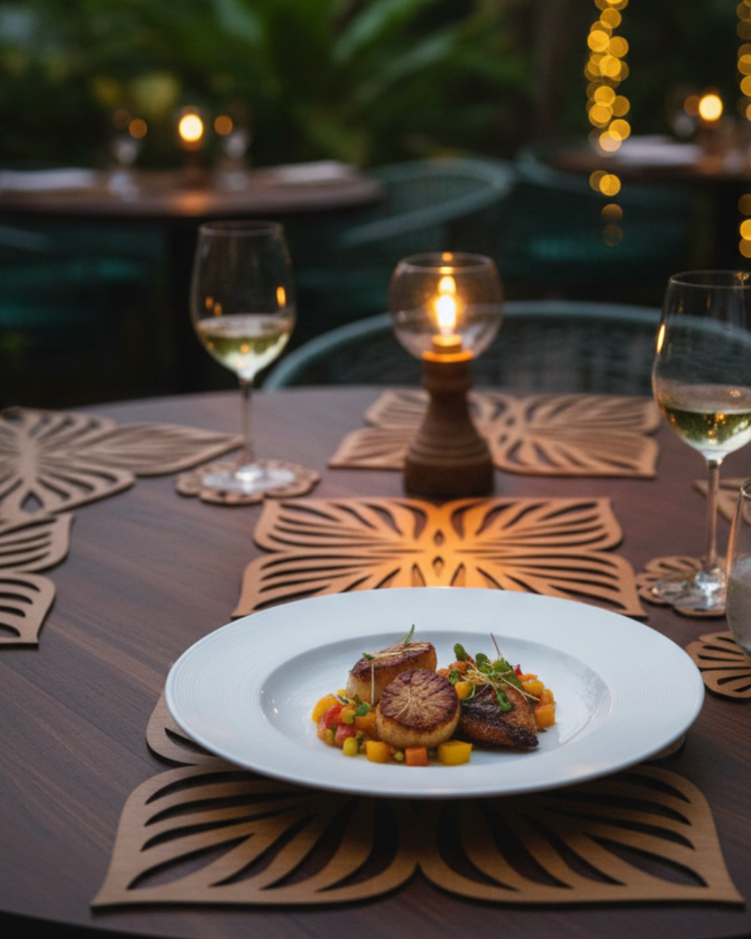 4 Leaf Trivets for tableware, Dining Table, Homedecor, Restaurants, Dinner Table Made with wood - Sustainable