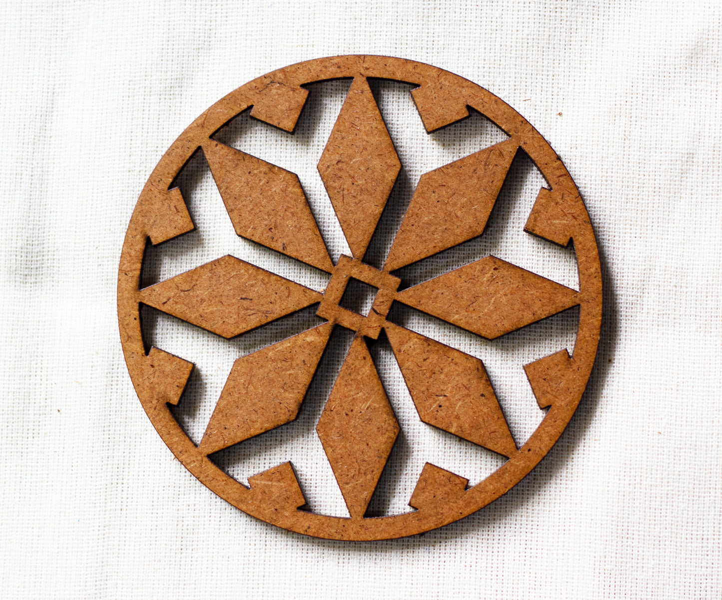 Chakra Coaster (set of 6) - Upcycled Rustic Hardboard Tea Coaster Set of 6 – Sustainable, Eco-Friendly, Water-Absorbent Coasters, No Adhesives, Reclaimed Wood Home Decor