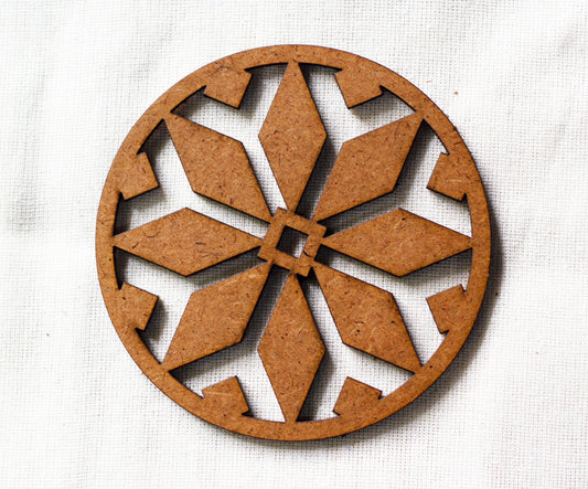 Chakra Coaster (set of 6) -  Upcycled Rustic Hardboard Tea Coaster Set of 6 – Sustainable, Eco-Friendly, Water-Absorbent Coasters, No Adhesives, Reclaimed Wood Home Decor