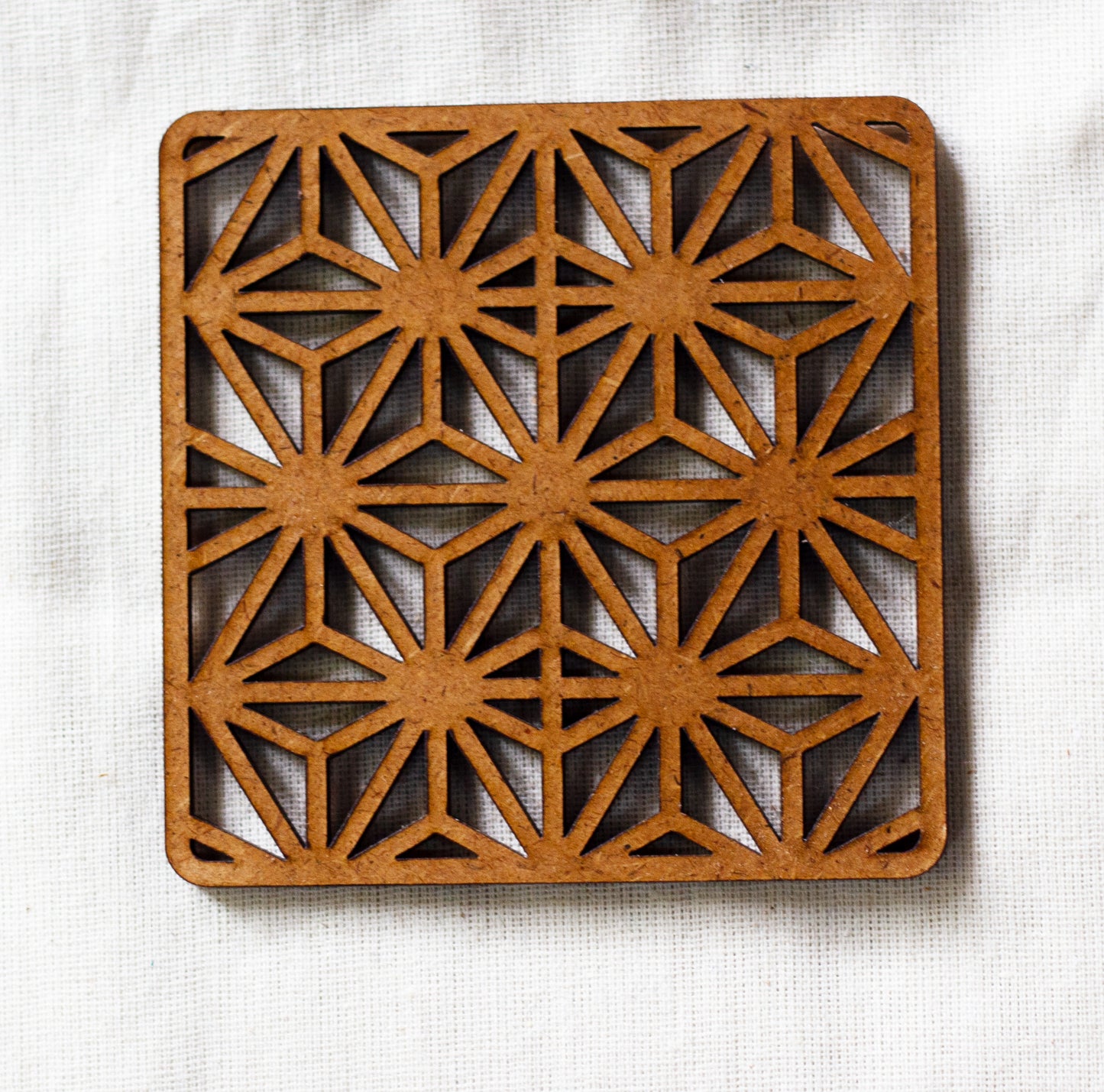 Lilly Coaster (set of 6) - Upcycled Rustic Hardboard Tea Coaster Set of 6 – Sustainable, Eco-Friendly, Water-Absorbent Coasters, No Adhesives, Reclaimed Wood Home Decor