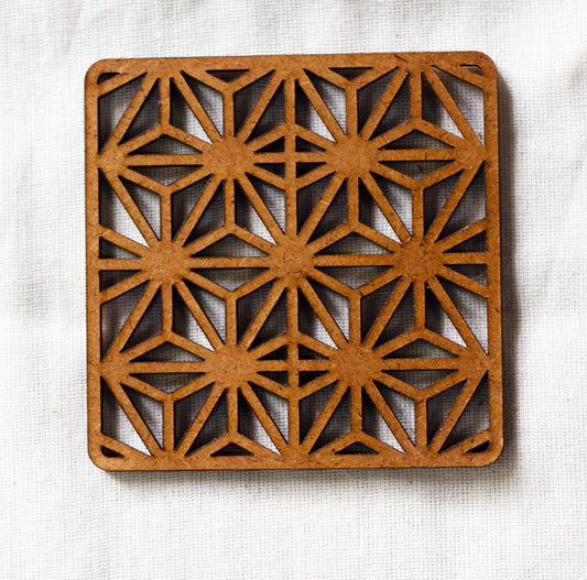Lilly Coaster (set of 6) -  Upcycled Rustic Hardboard Tea Coaster Set of 6 – Sustainable, Eco-Friendly, Water-Absorbent Coasters, No Adhesives, Reclaimed Wood Home Decor