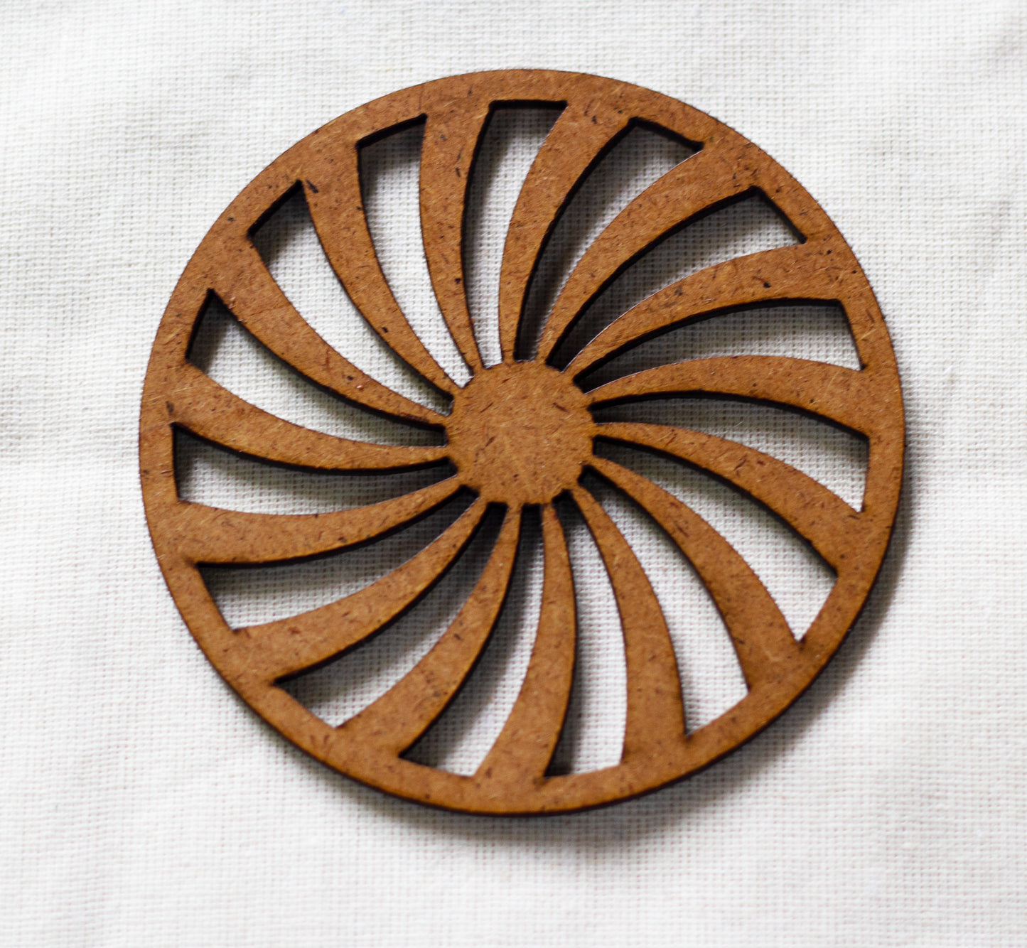 Wind Coaster (set of 6) - Upcycled Rustic Hardboard Tea Coaster Set of 6 – Sustainable, Eco-Friendly, Water-Absorbent Coasters, No Adhesives, Reclaimed Wood Home Decor