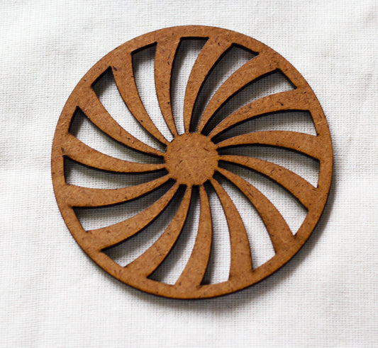 Wind Coaster (set of 6) -  Upcycled Rustic Hardboard Tea Coaster Set of 6 – Sustainable, Eco-Friendly, Water-Absorbent Coasters, No Adhesives, Reclaimed Wood Home Decor