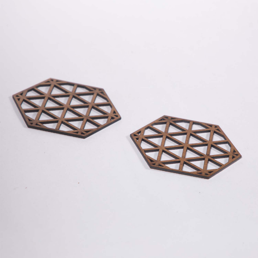 Hex Coaster (Set of 6) - Lotus Coaster (Set of 6) - Upcycled Rustic Hardboard Tea Coaster Set of 6 – Sustainable, Eco-Friendly, Water-Absorbent Coasters, No Adhesives, Reclaimed Wood Home Decor
