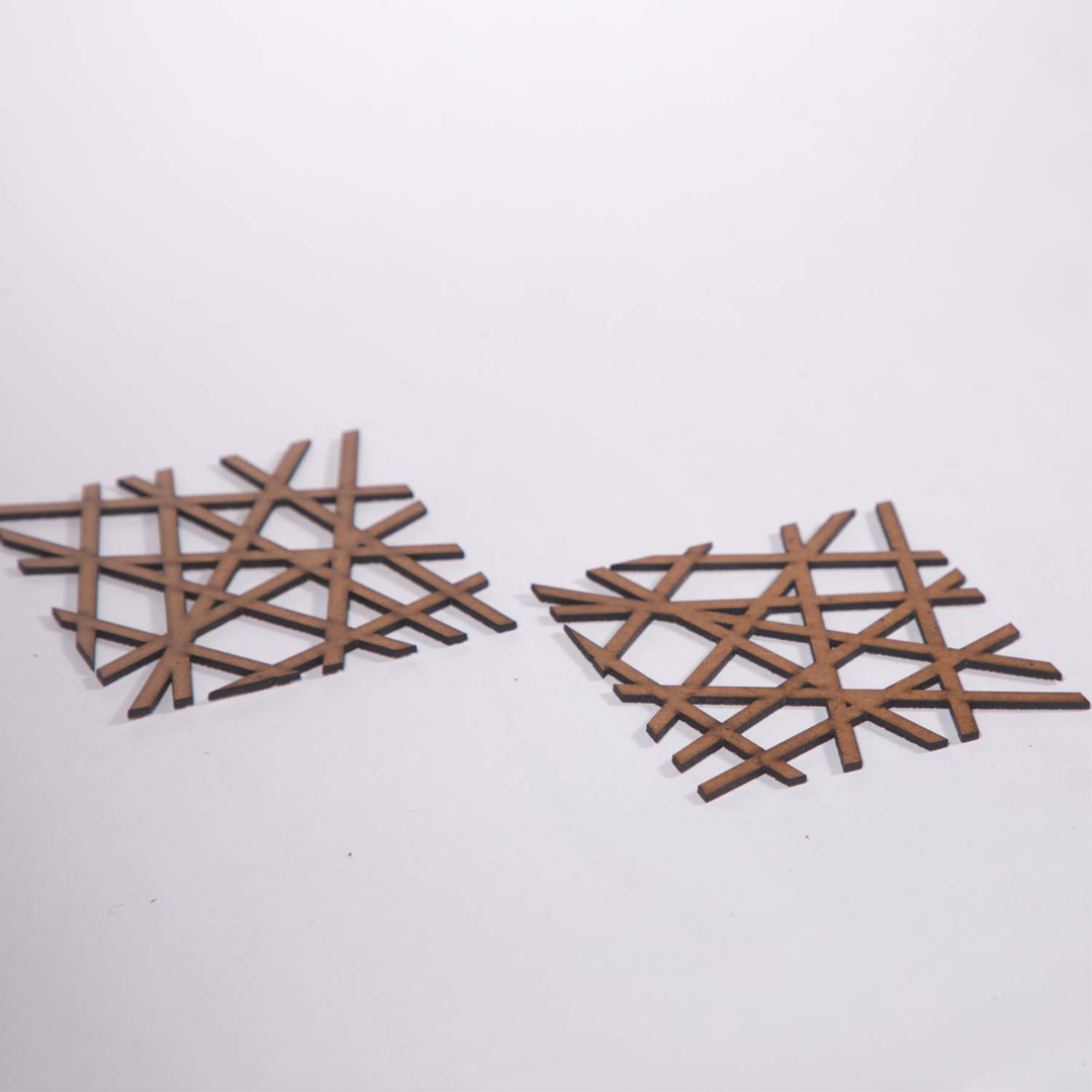 Square Mesh Coaster (Set of 6) -Upcycled Rustic Hardboard Tea Coaster Set of 6 – Sustainable, Eco-Friendly, Water-Absorbent Coasters, No Adhesives, Reclaimed Wood Home Decor