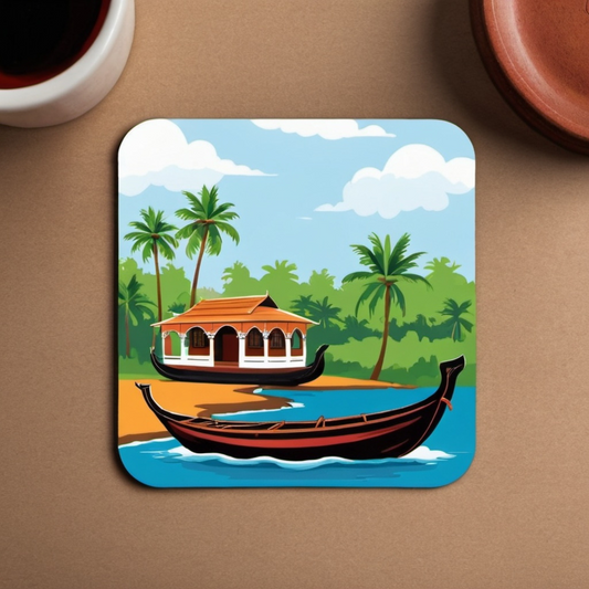 Vibrant Kerala themed coasters - collaboration work