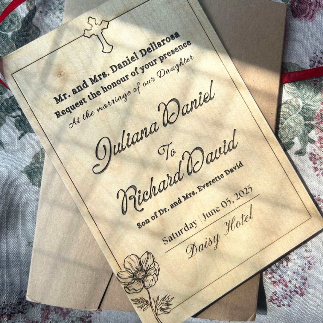 "Crafting Elegance: Wooden Invitation cards That make a lasting impression