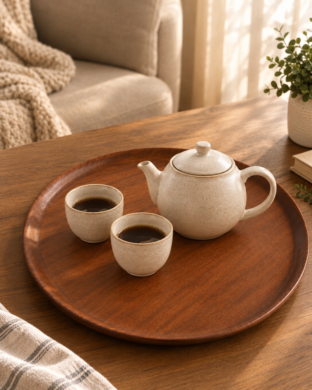 Designer Round Wooden Bent-Ply Trays