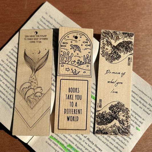 Wooden Sea Wave Book Marks (Set of 3)