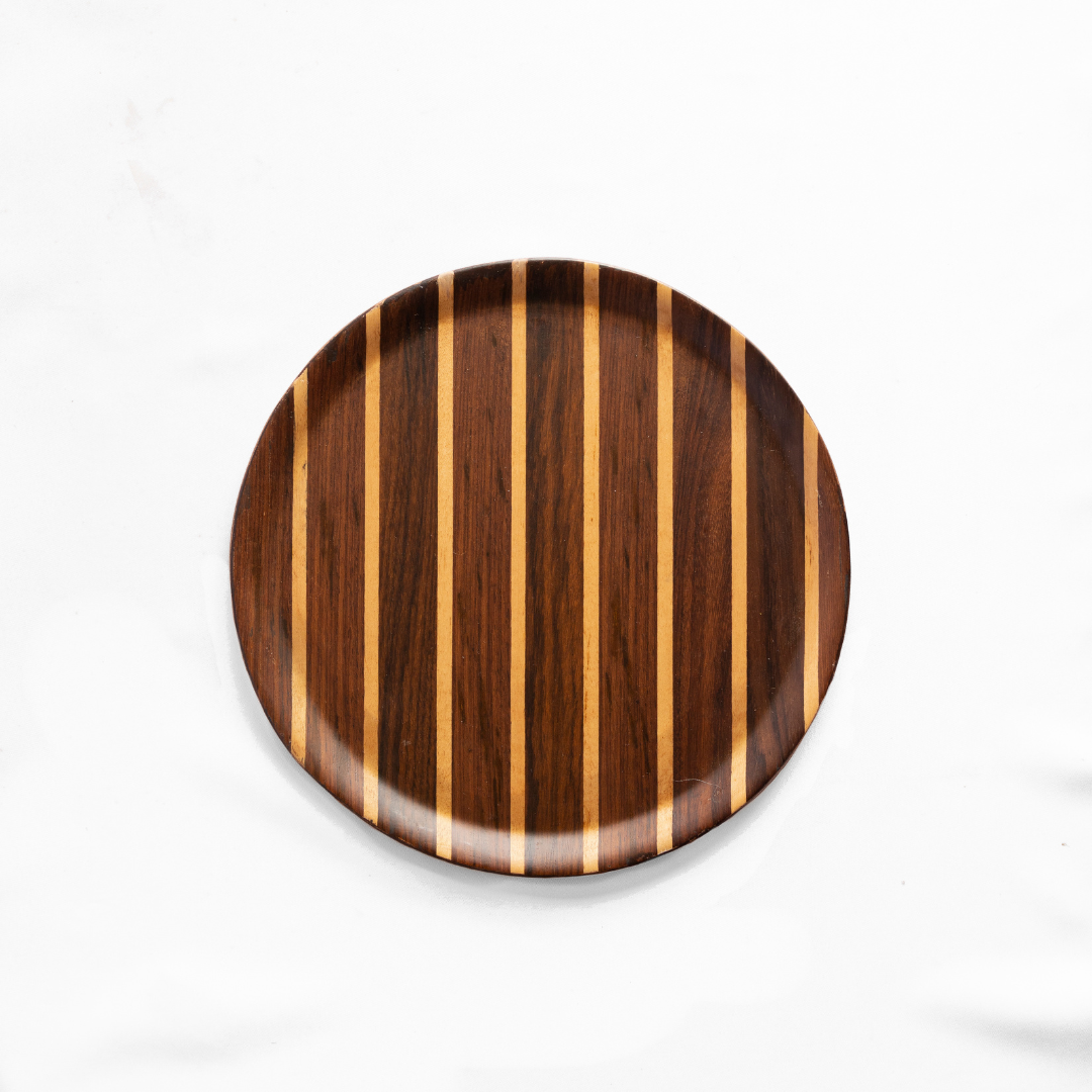 Native Round Deck Tray Rosewood