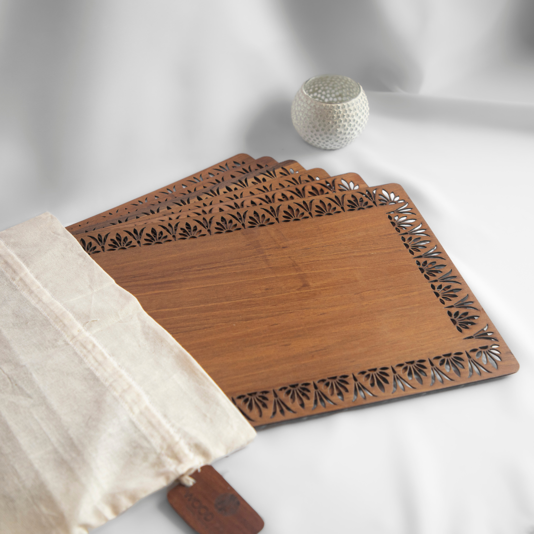 Teak Tulip Tablemat (set of 6