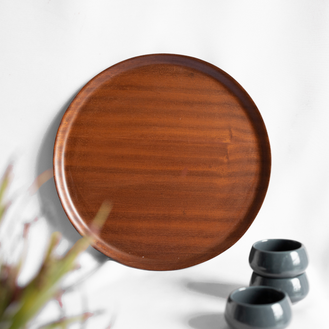 Natives Round Tray Mahogany