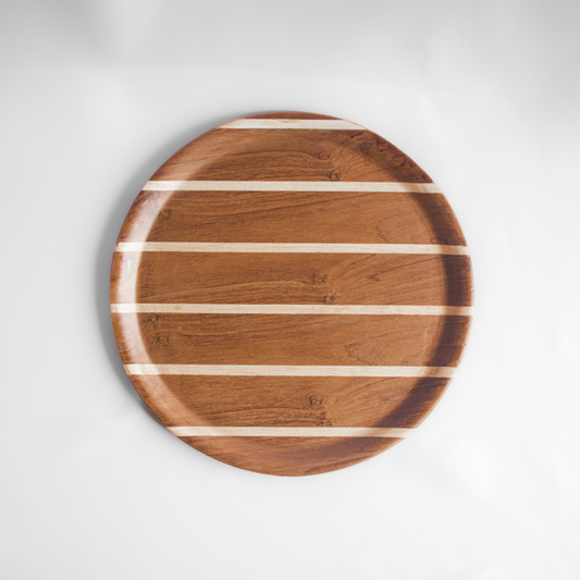 Round Teak Deck Tray