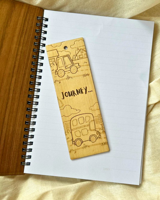 Journey wood engraved wooden bookmarks - Rustic handmade bookmark, natural engraved reading accessory for book lovers and readers (SET OF 3)