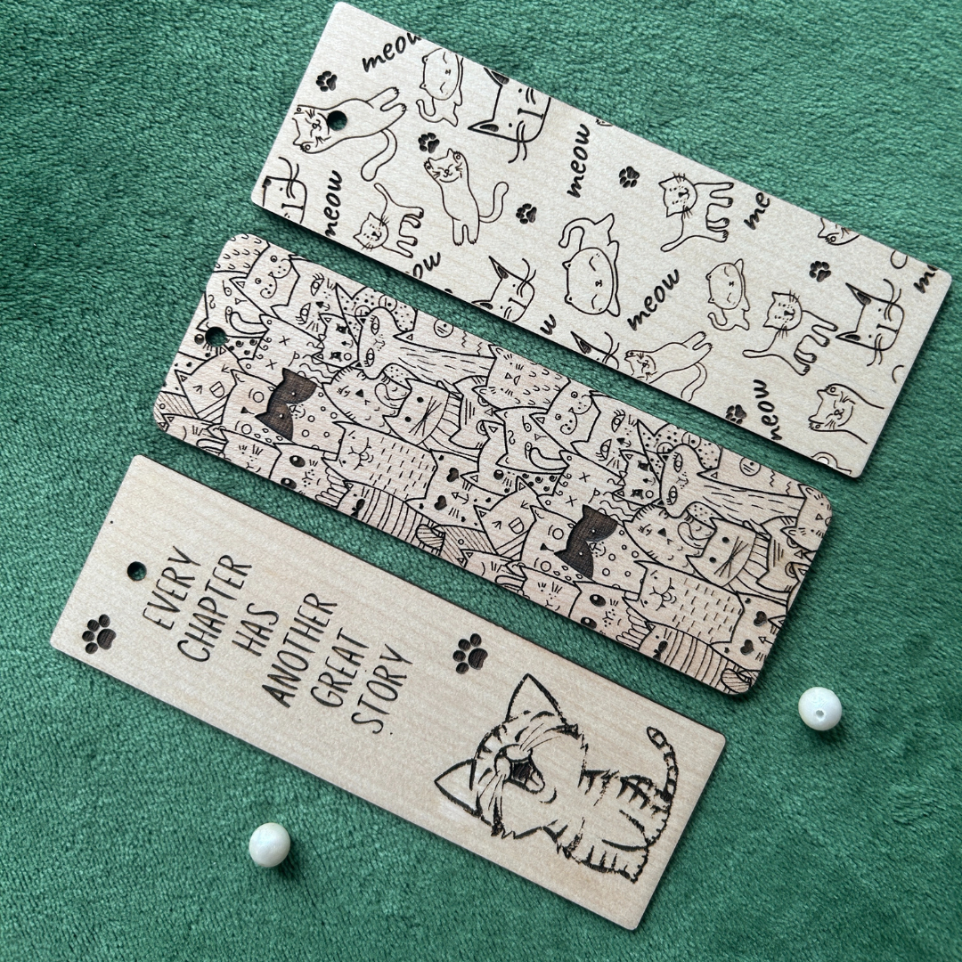 Wooden Kitten Book Marks (Set of 3)