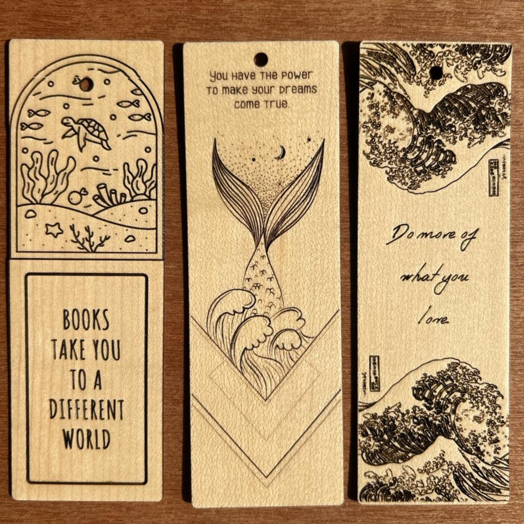 Wooden Sea Wave Book Marks (Set of 3)