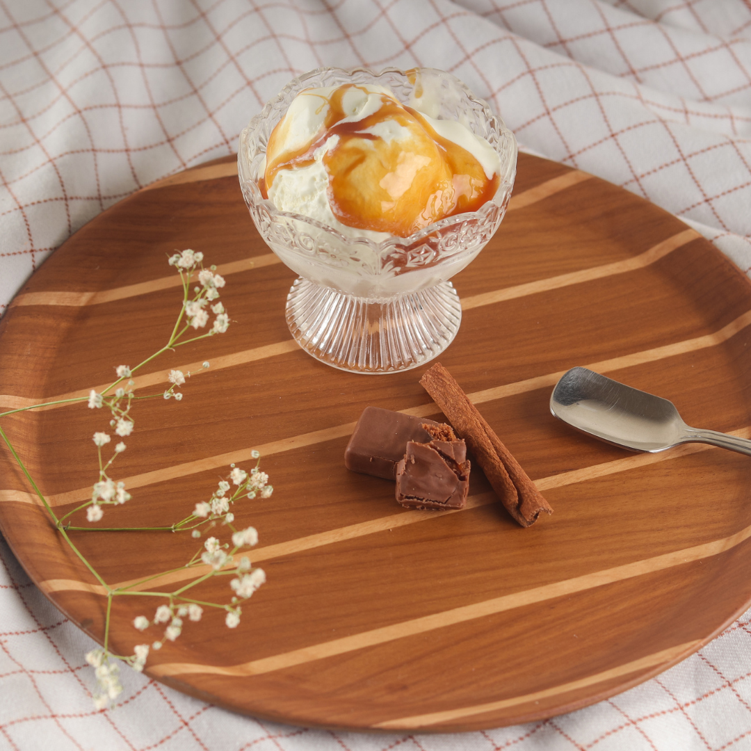 Round Teak Deck Tray