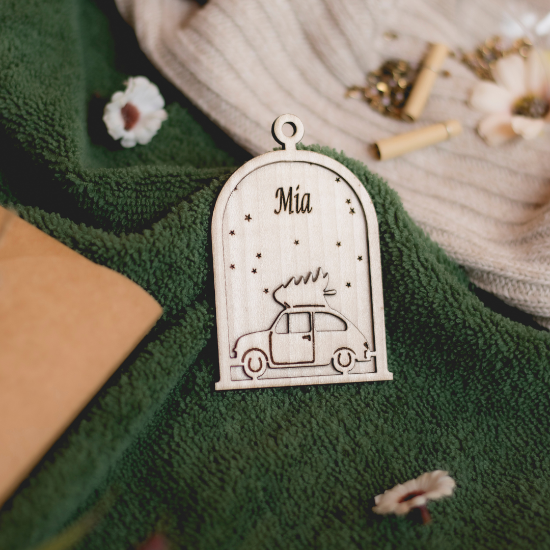 Foresty Christmas Trinkets with personalisation (set of 4)