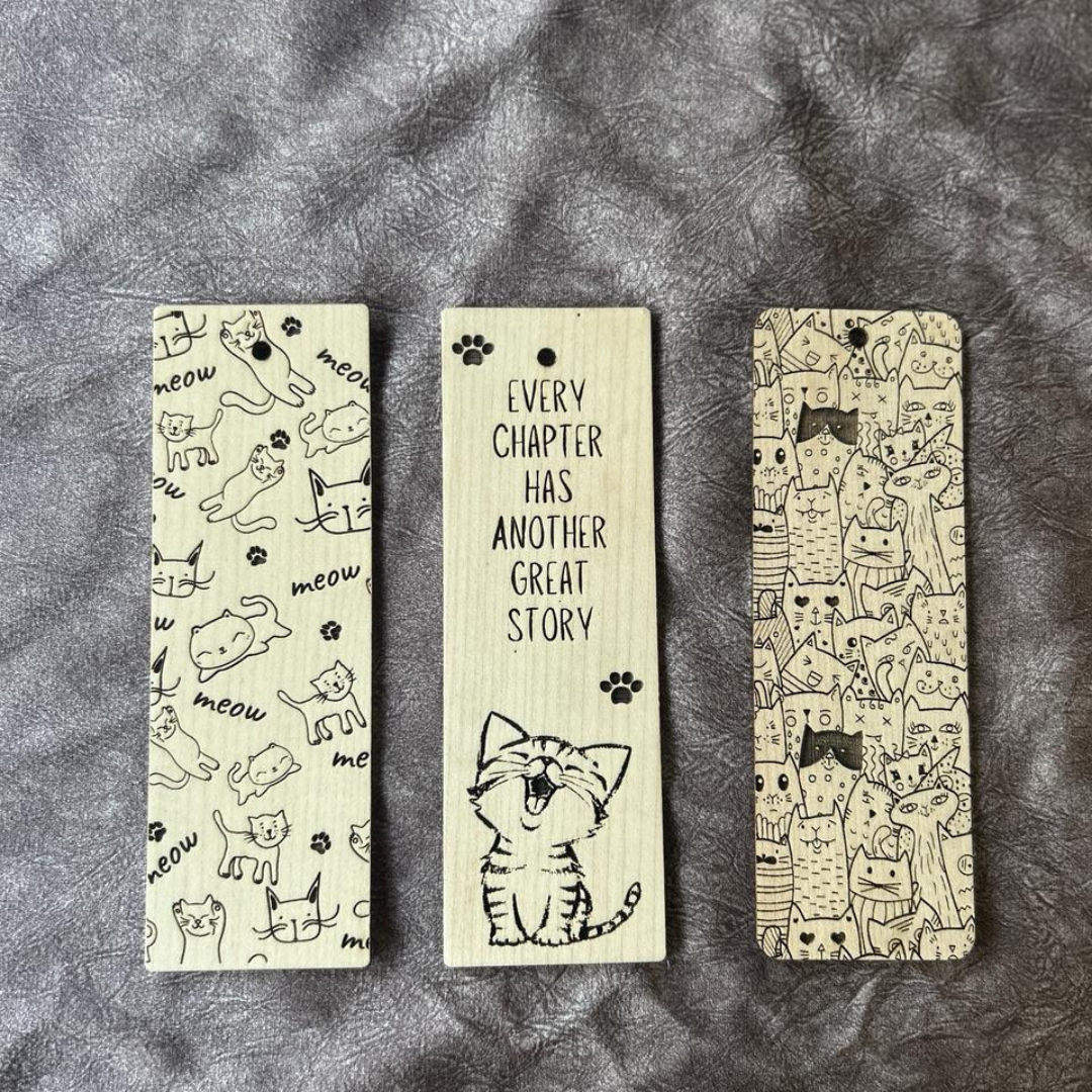 Wooden Kitten Book Marks (Set of 3)