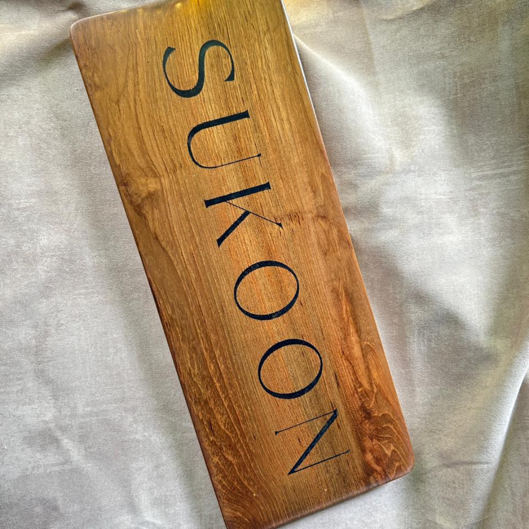 Teak Wooden Name Plate