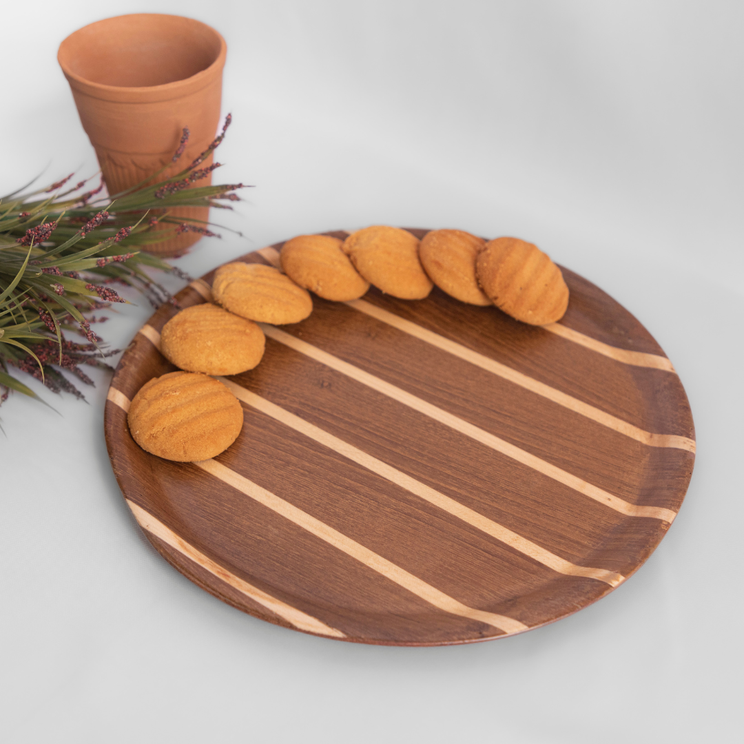 Round Teak Deck Tray