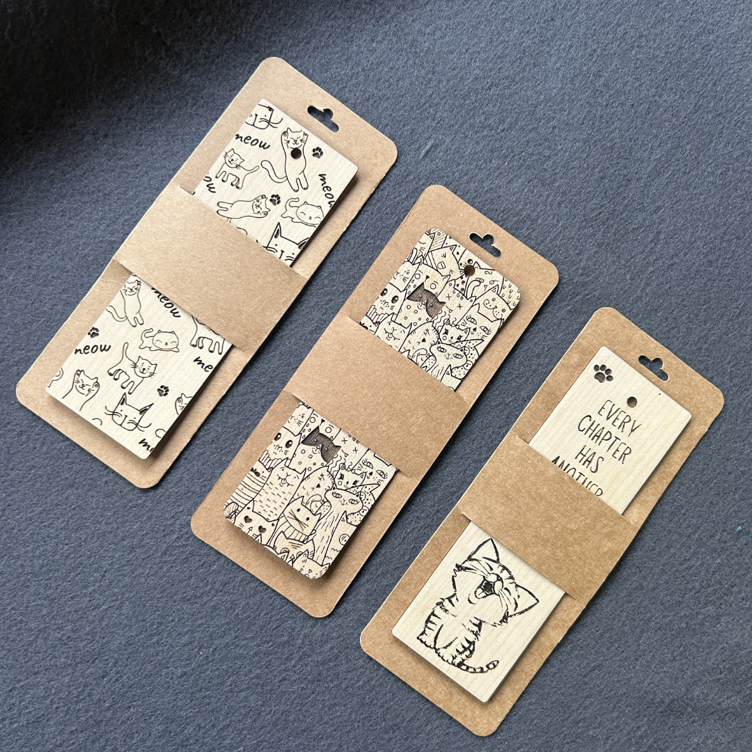 Wooden Kitten Book Marks (Set of 3)