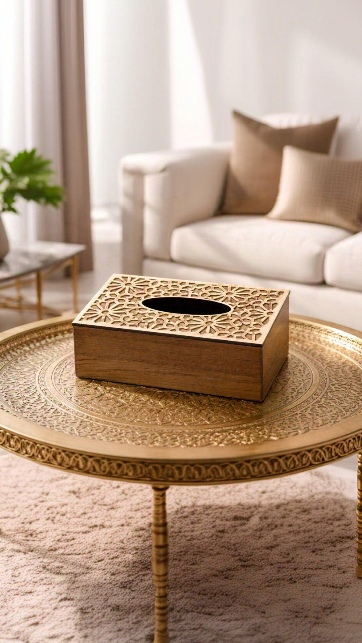 Moroccan Tissue Box (Burmese Teak)