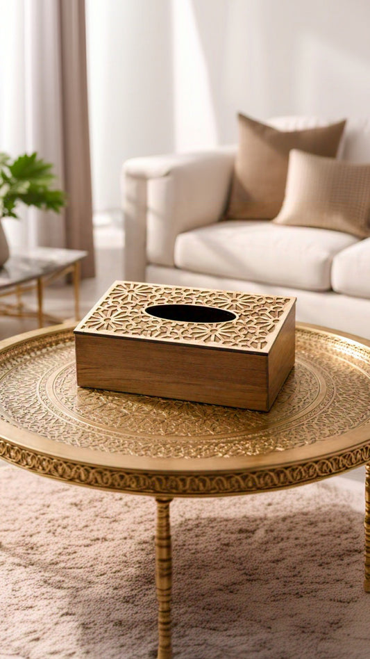 Moroccan Tissue Box (Burmese Teak)
