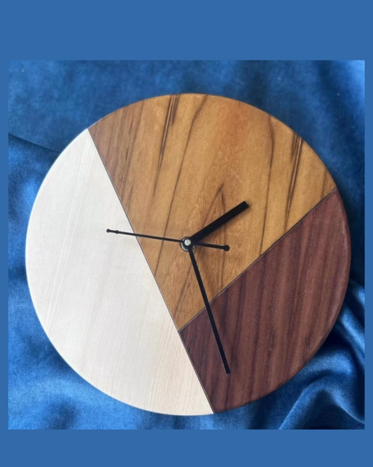 3 shaded wooden Harmony Clock (size 28 cm Diameter)