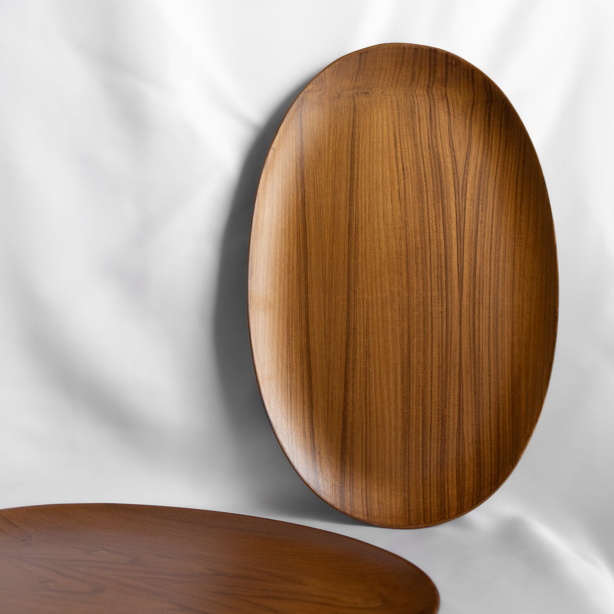 Teak Oval Tray - Solid Wood oval Tray - Versatile & Sustainable for Kitchen, Living Room or bedroom