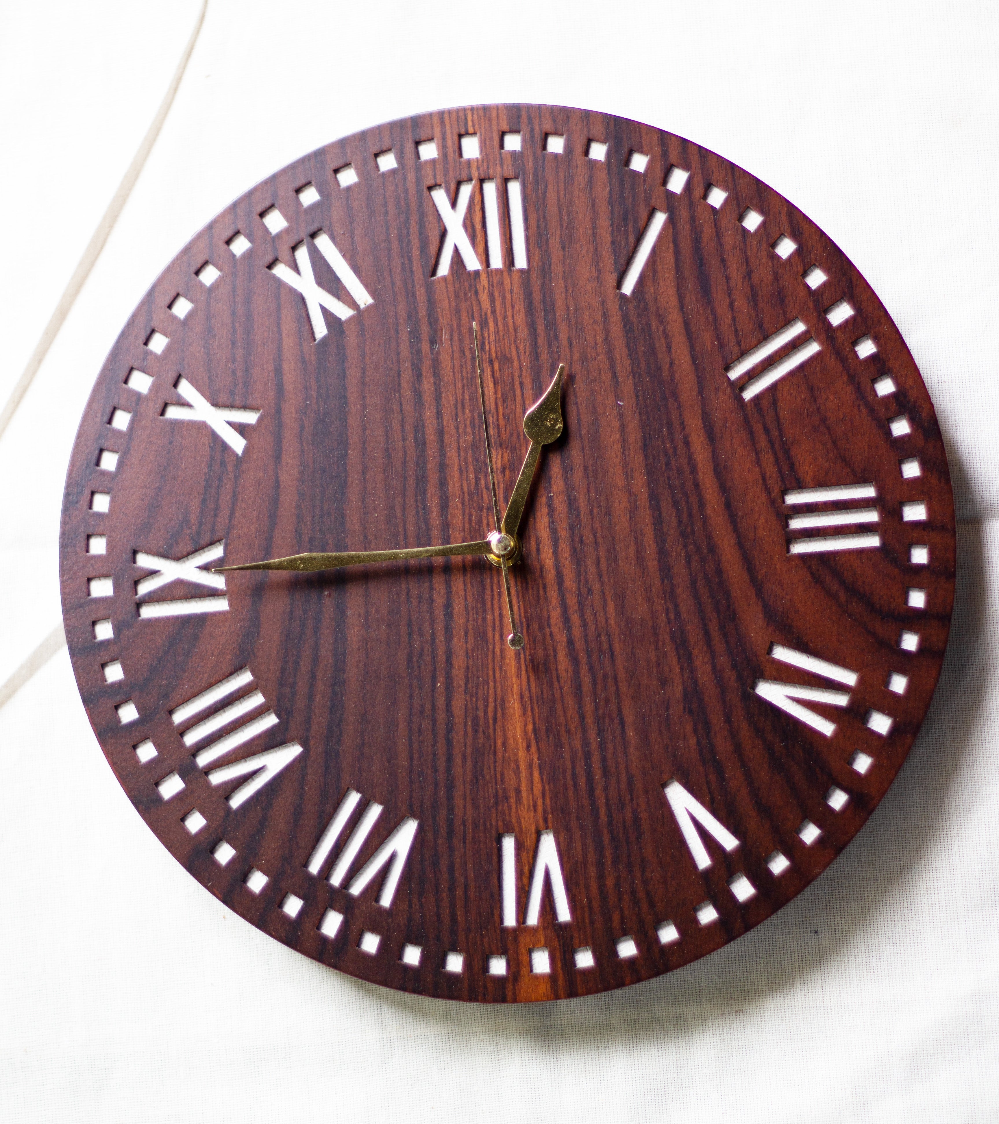 Round Roman Small Rosewood clock – Wood Tales Home Decor