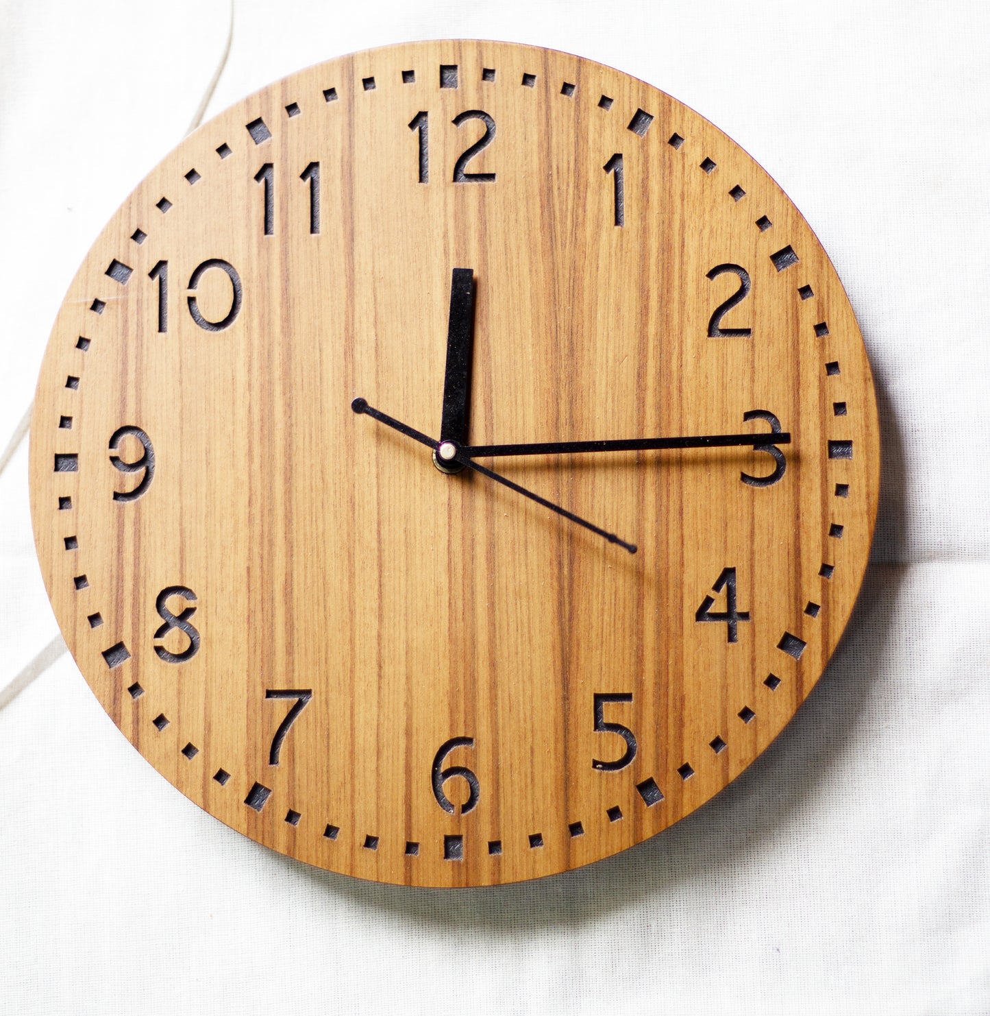 Round Numerical small Teak clock