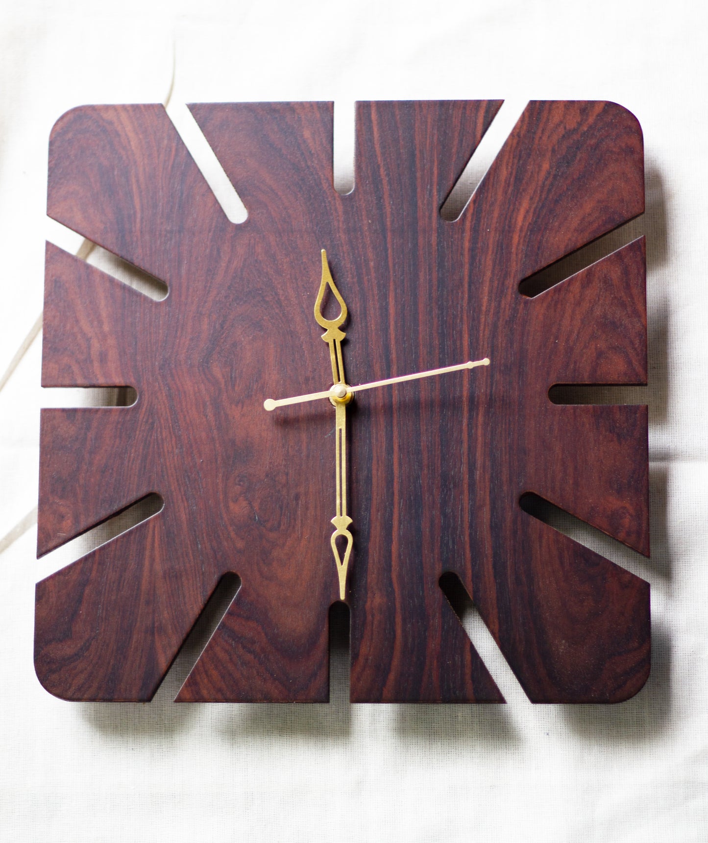 Square Plain small Rosewood clock