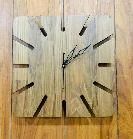 Square Plain small Teak clock