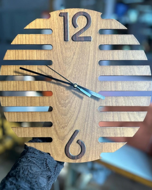 Teak Chrono analogue Designer Clock (size 28 cm Diameter)