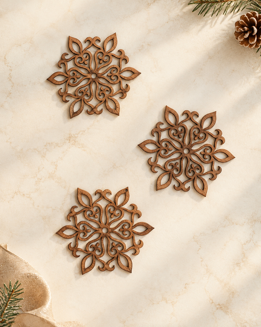 Christmas ornament Sterling Snowflake (set of 3)