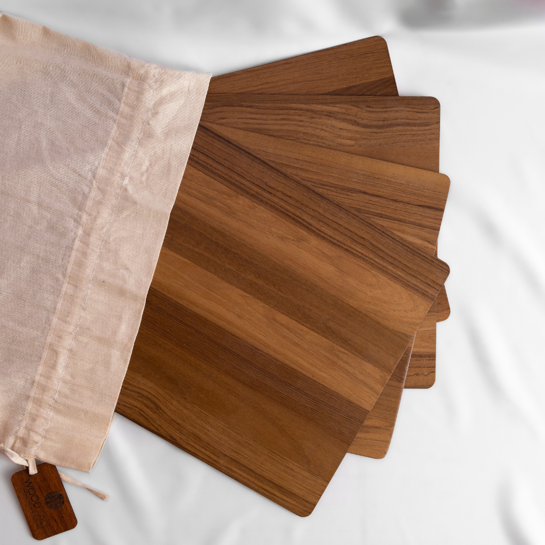 Random Teak Tablemats - (Set of 4)