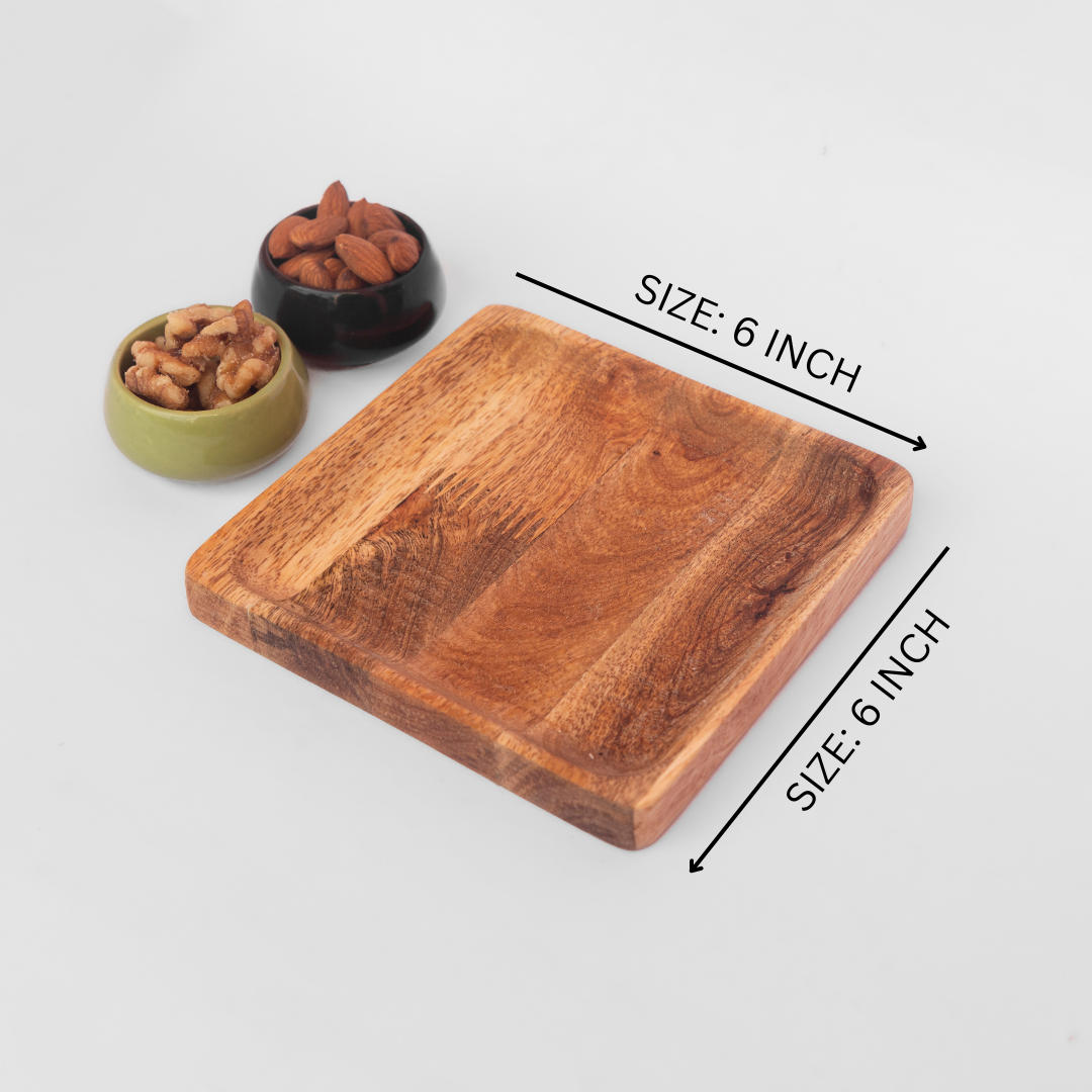 Aam square snack plates (6") set of 4