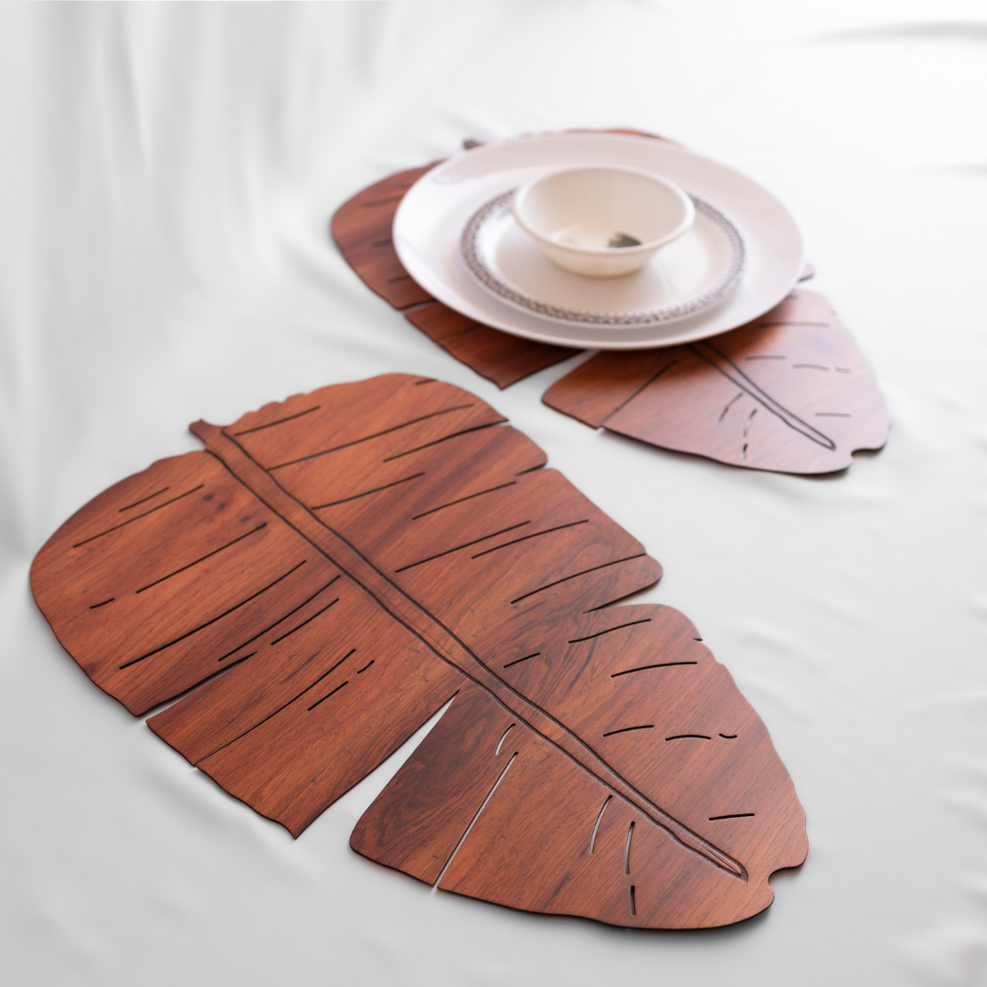 Banana Leaf Tablemats - Padauk (Set of 4)