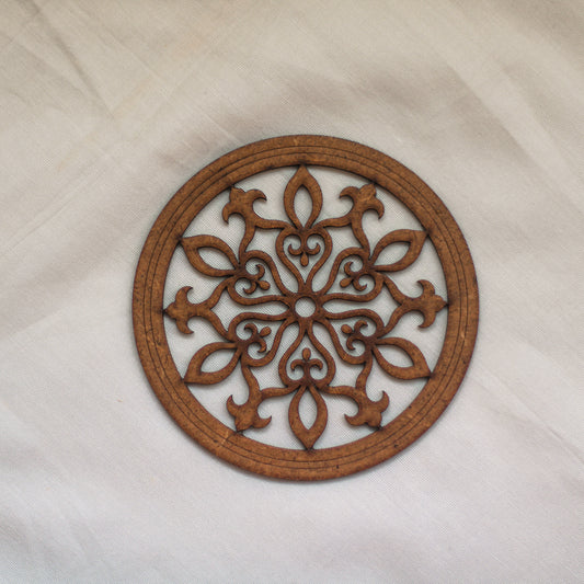 Snowflake Coaster (Set of 6) - Upcycled Rustic Hardboard Tea Coaster Set of 6 – Sustainable, Eco-Friendly, Water-Absorbent Coasters, No Adhesives, Reclaimed Wood Home Decor